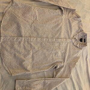 J. Crew White Floral Button Down